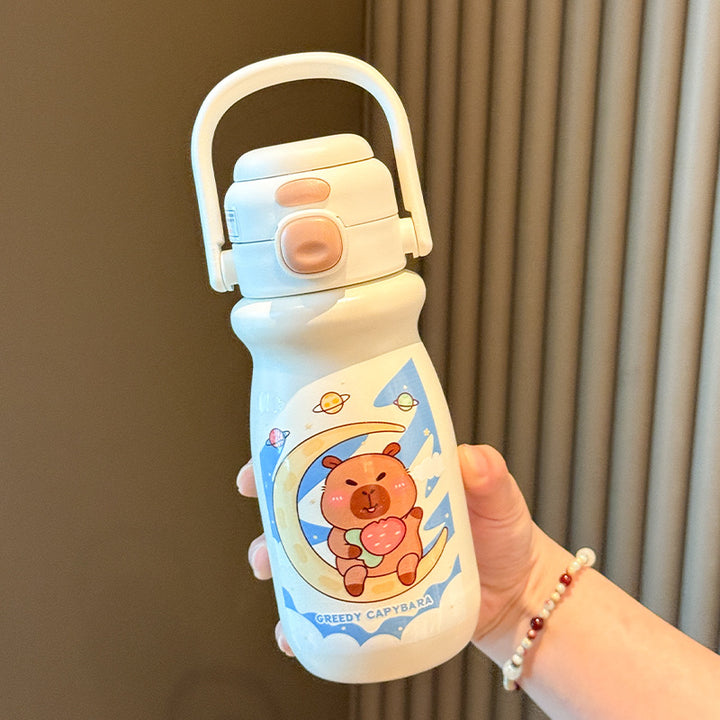 Ladies Insulated Drinking Bottle with Colorfully Designed Animal Motif Bowlift