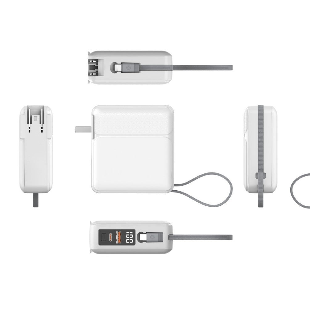 Compact quick-charge power bank with LCD display and integrated safety technology Bowlift