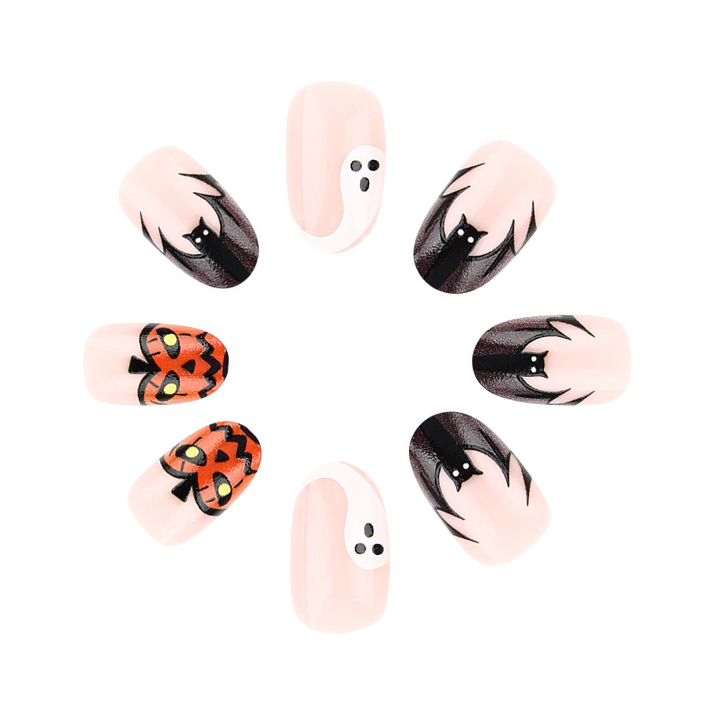 Artistic Halloween-Themed Press-On Nail Art Bowlift 1787543212