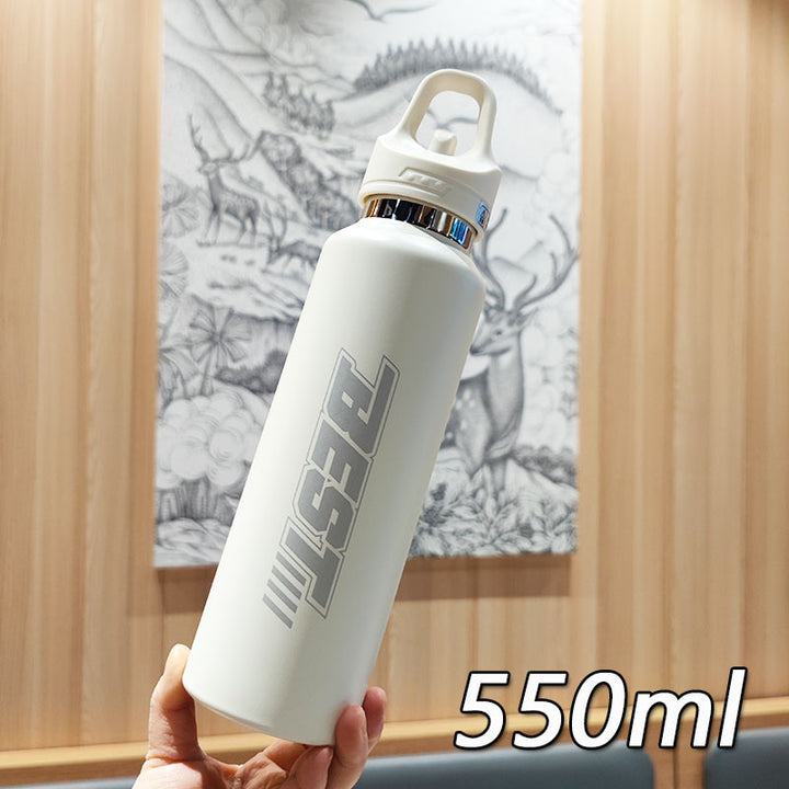 Women's sustainable stainless steel water bottle with leak-proof lid and handle Bowlift