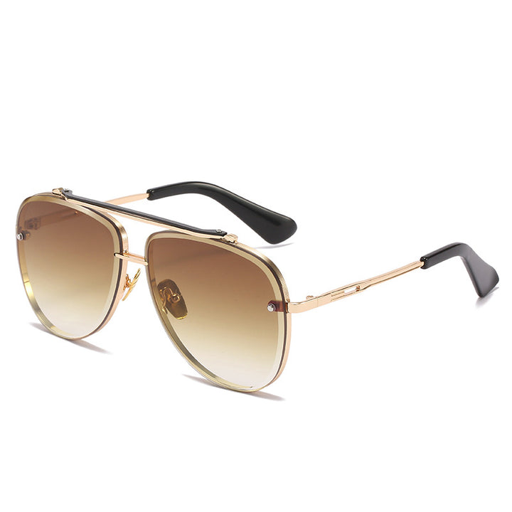 Women's Oversized Pilot Sunglasses with Adjustable Nose Pads and High-Quality Metal Frame Bowlift