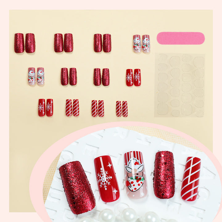 Holiday-Themed Press-On Nail Art Set Bowlift