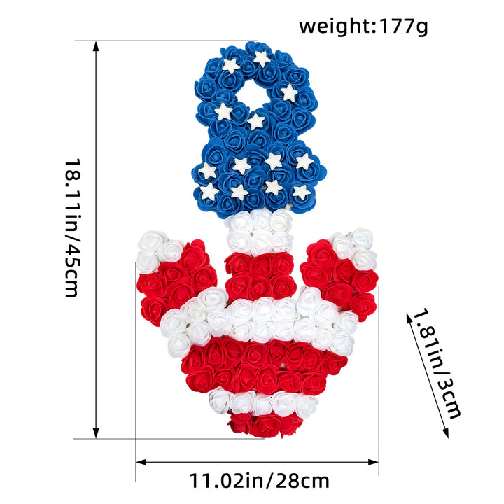Unisex nan patriotic pom pom front door wreath with star embellishments Bowlift