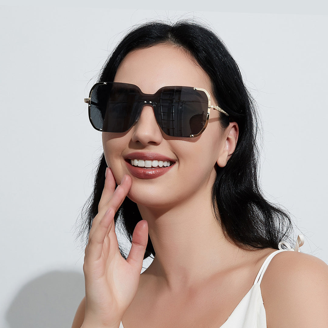Women large stylish sun protection glasses Bowlift