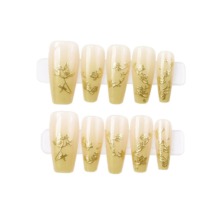 Floral Press-On Nail Art Set Bowlift