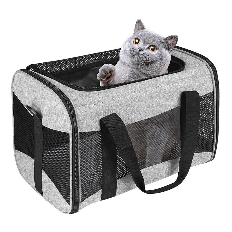 Pet carrier bag with breathable mesh windows Bowlift
