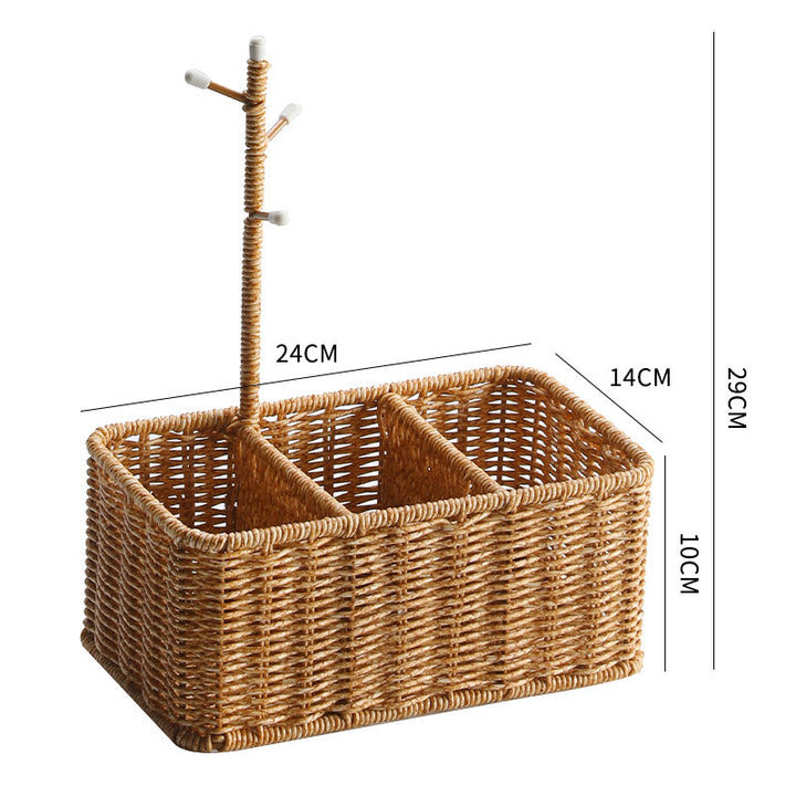 Unisex Versatile Storage Basket with Hooks Bowlift