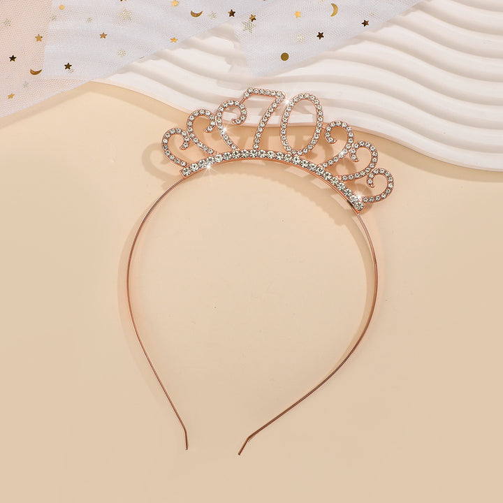 Ladies Crystal Tiara with Custom Designed Number Motif Bowlift