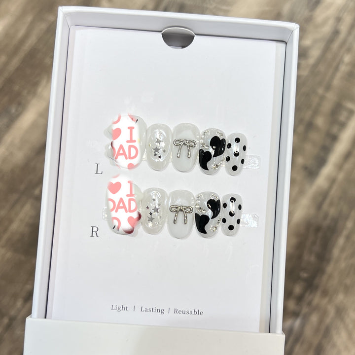 Cartoon-Themed Decorative Press-On Nail Set Bowlift