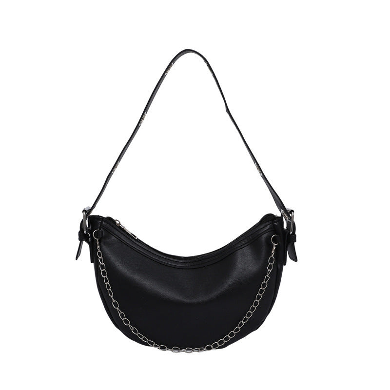 Modern Chain-Handled Hobo Bag Bowlift