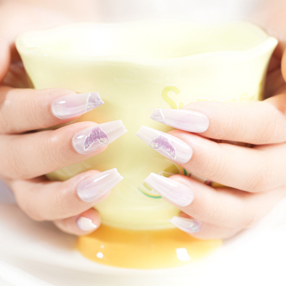 Artistic Butterfly Design Press-On Nail Set Bowlift