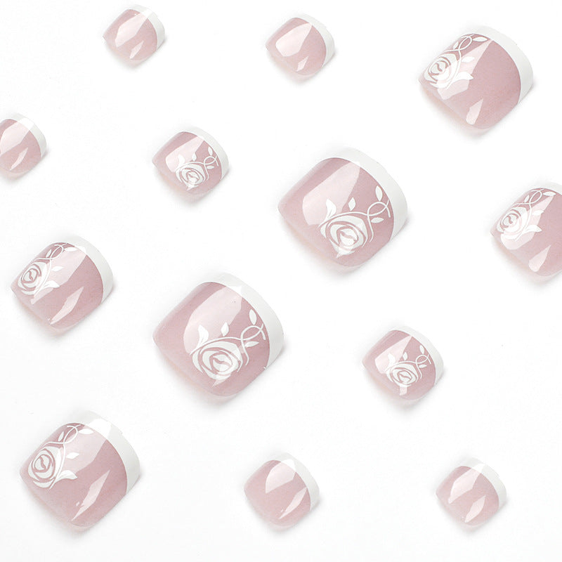 Artful toenail art in elegant French style Bowlift