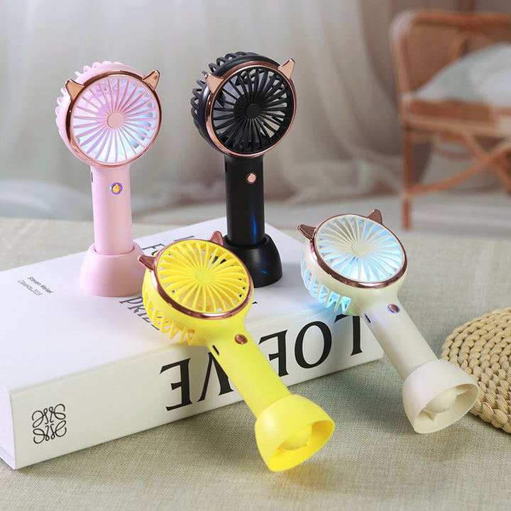Women's portable hand fan with cat ears Bowlift