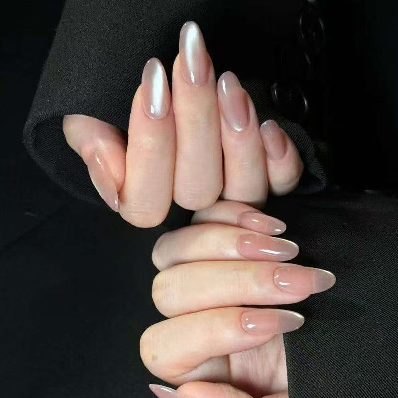Glossy Almond-Shaped Nail Extensions Bowlift