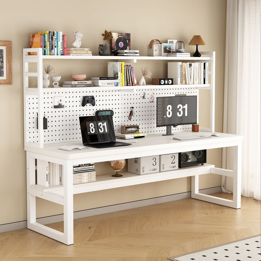 Multifunctional workspace with shelf Bowlift