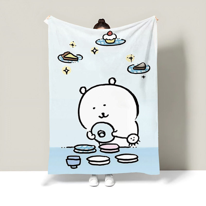 Cartoon-Themed Fleece Throw Blanket