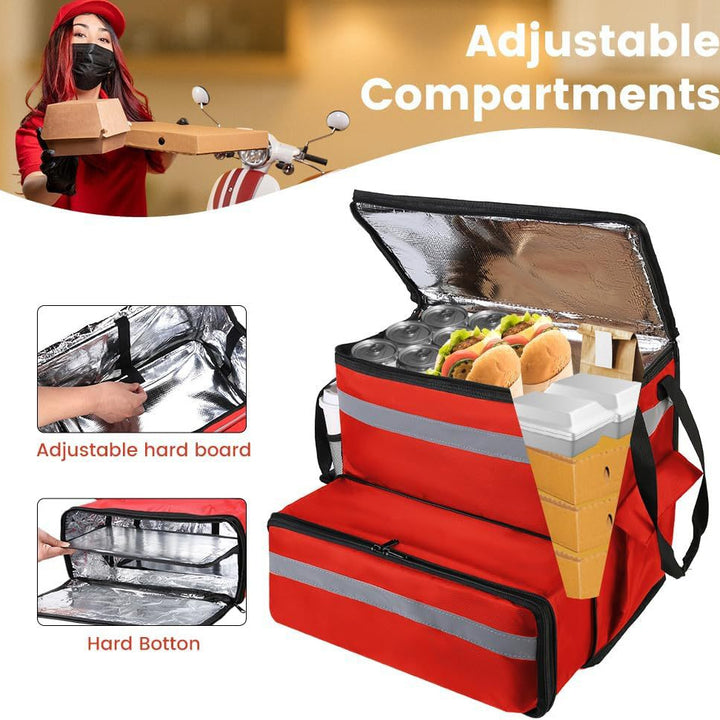 Women's Insulated Pizza Delivery Bag with Multiple Compartments and Carrying Options Bowlift