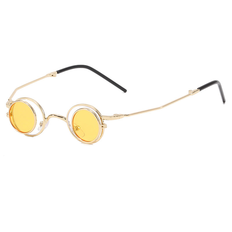 Women's Fashion Round Sunglasses with Elegant Metal Frame Bowlift