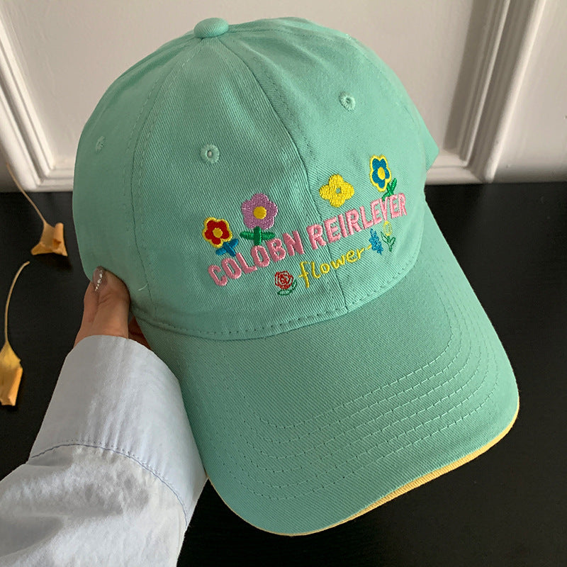 Women's Floral Embroidered Adjustable Cap Bowlift