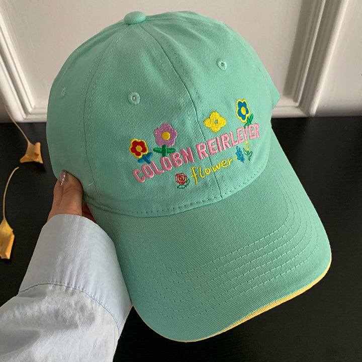 Women's Floral Embroidered Adjustable Cap Bowlift