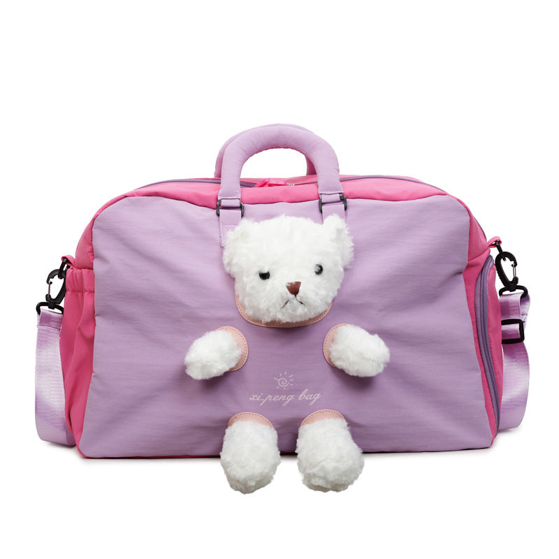 Adorable Plush Toy-Incorporated Travel Duffle