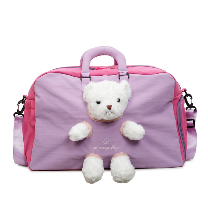 Adorable Plush Toy-Incorporated Travel Duffle