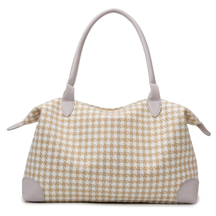 Fashionable handbag in timeless houndstooth pattern Bowlift