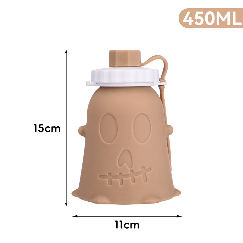 Unisex silicone drinking bottle with ghost design Bowlift