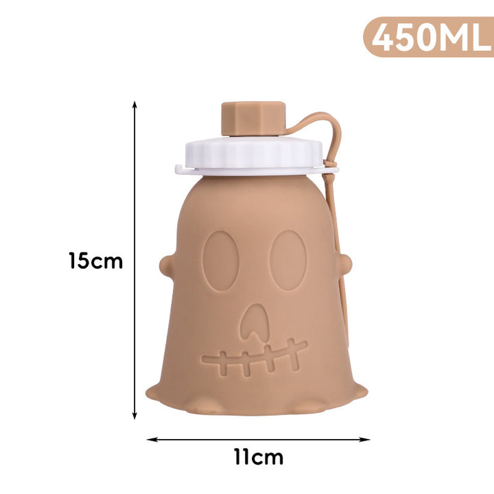 Unisex silicone drinking bottle with ghost design Bowlift