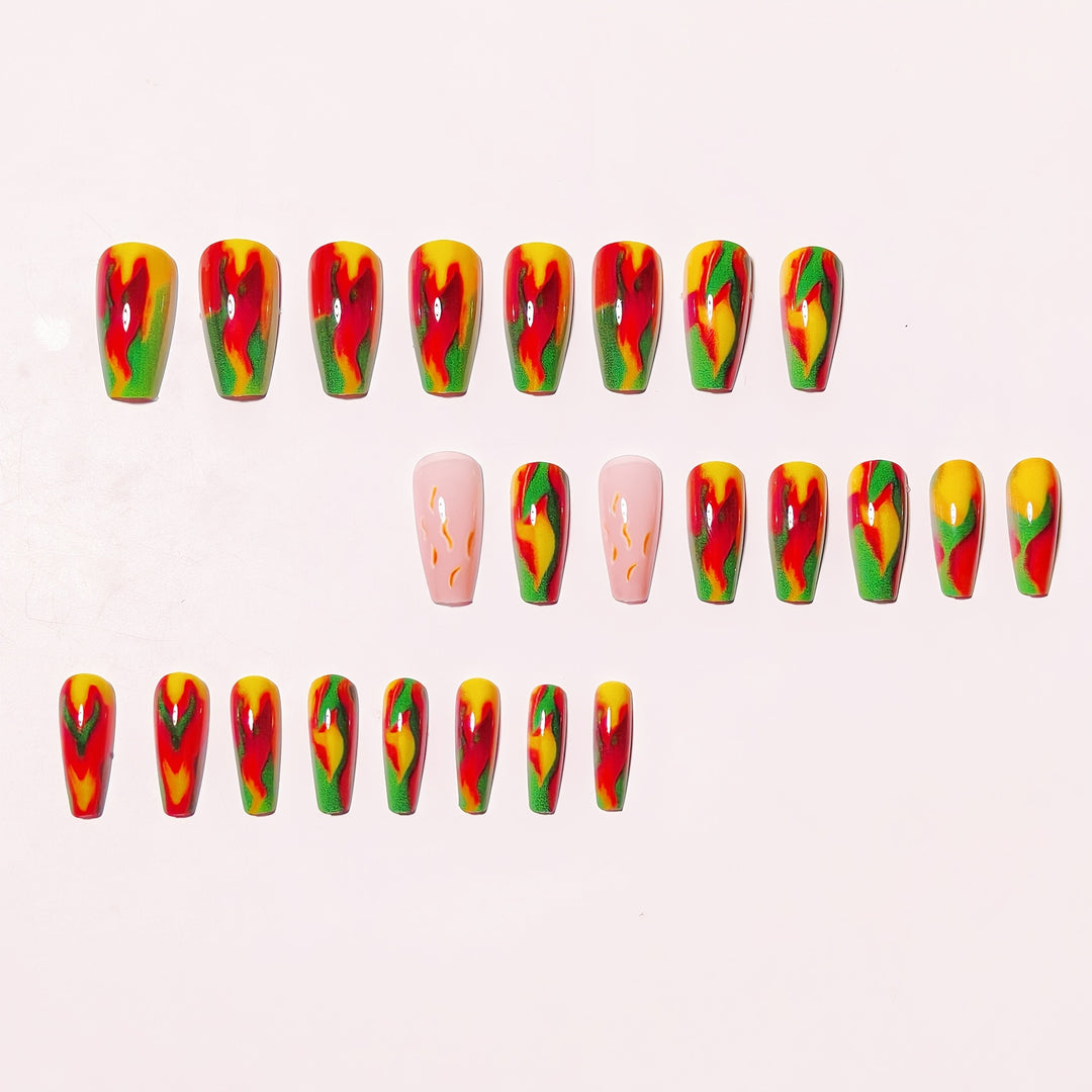 Artistic Flame-Effect Nail Art Bowlift