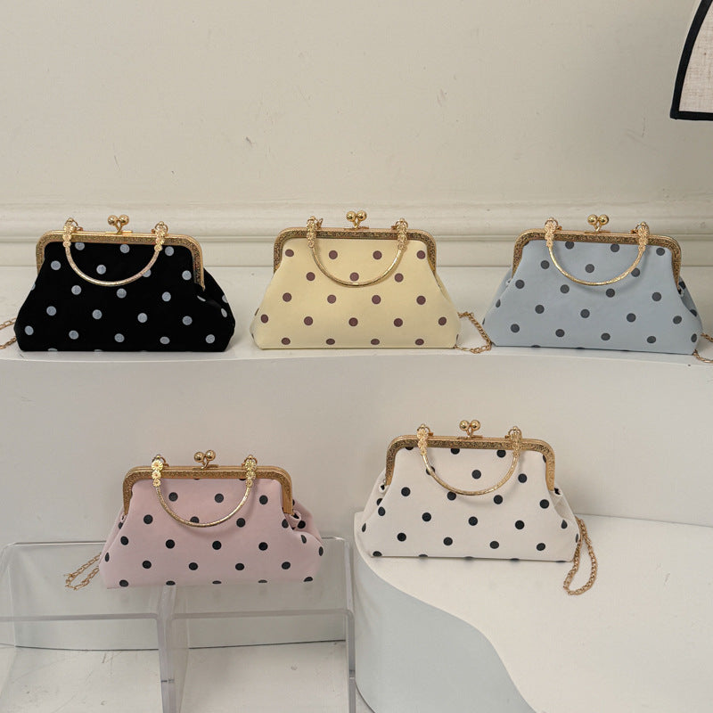 WoVintage Elegant Polka Dot Evening Clutch Bowlift