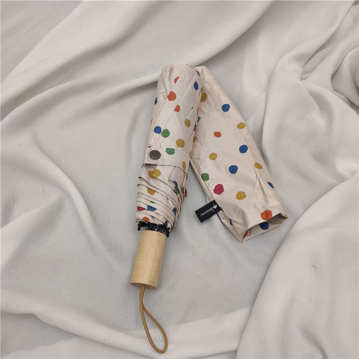 Women's Folding Umbrella with Colorful Polka Dot Design Bowlift