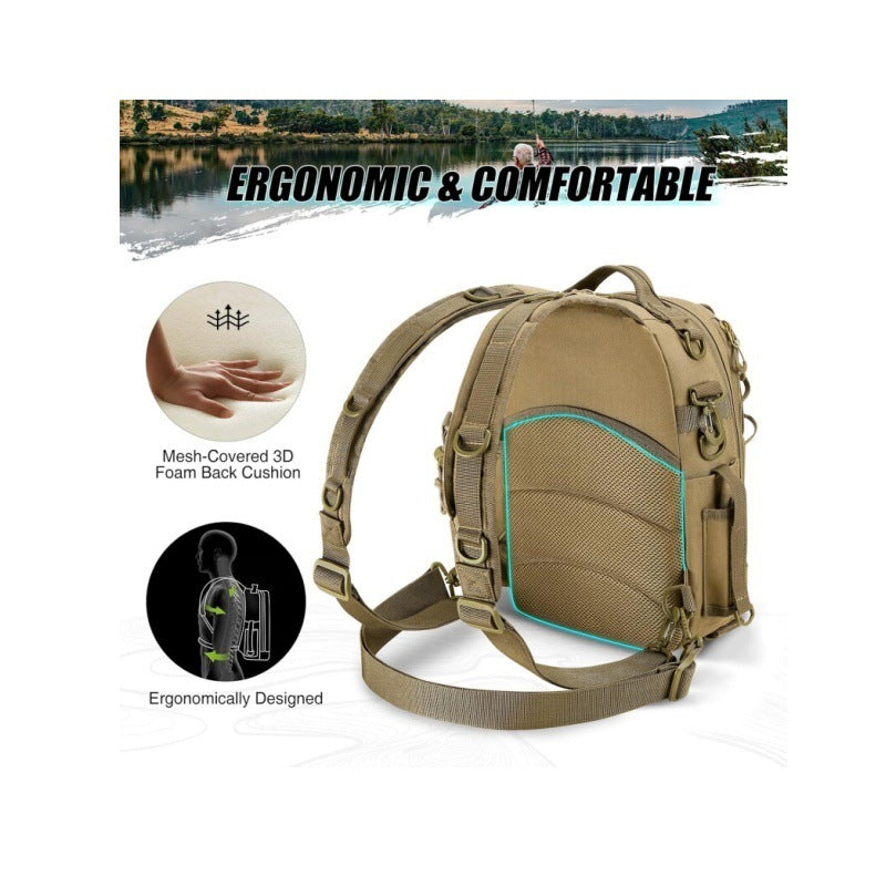 Multifunctional Fishing Backpack Bag with Integrated Accessory Compartments Bowlift
