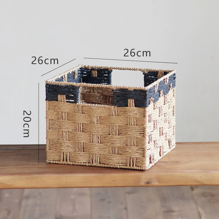 Square storage basket made of natural material Bowlift