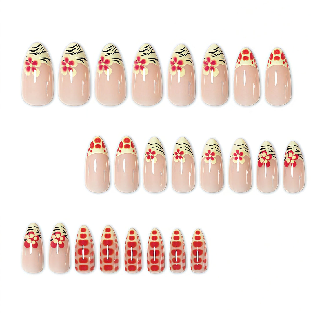 Artistic Floral Press-On Nail Set Bowlift 1787368887