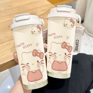 Ladies Insulated Drinking Bottle with Practical Flip Lid and Charming Hello Kitty Design Bowlift