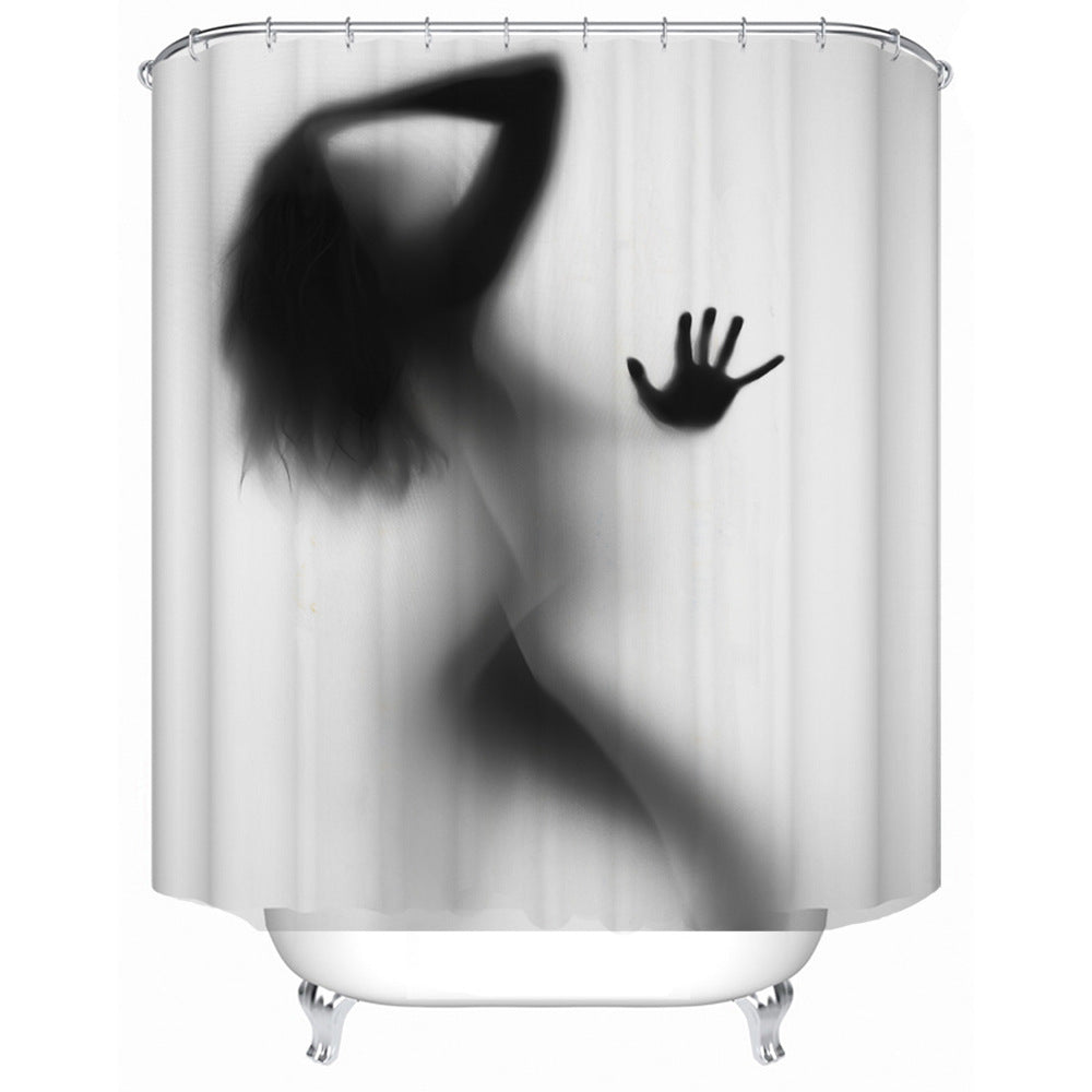 Artistic Silhouette Shower Curtain Bowlift