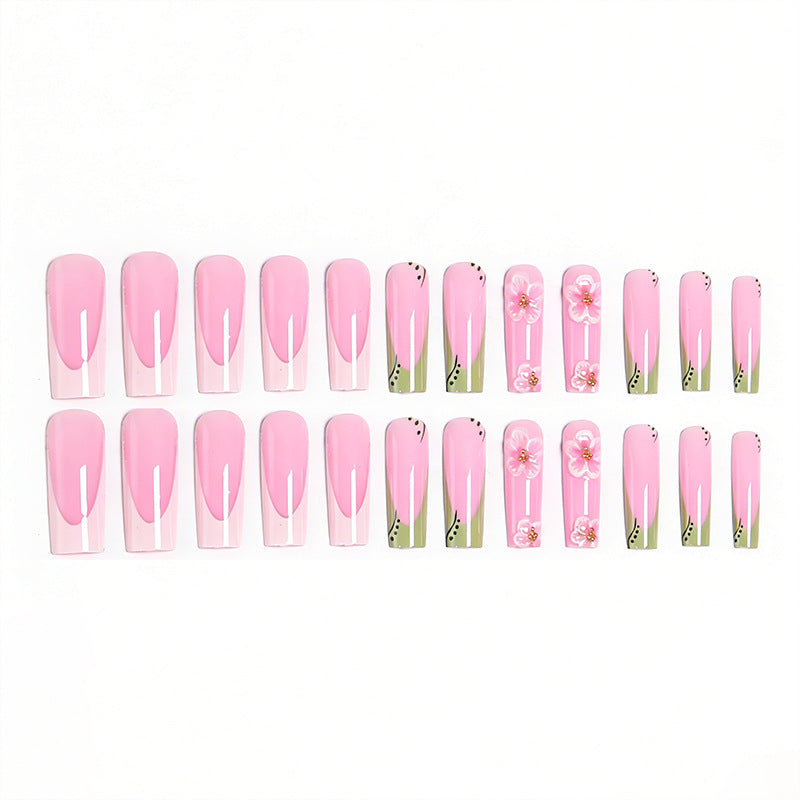 Artful nail tips with floral embellishments Bowlift