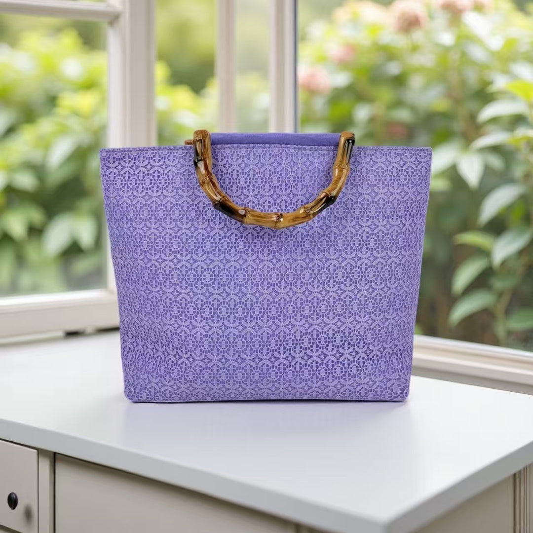Elegant cotton bag with bamboo handles Bowlift