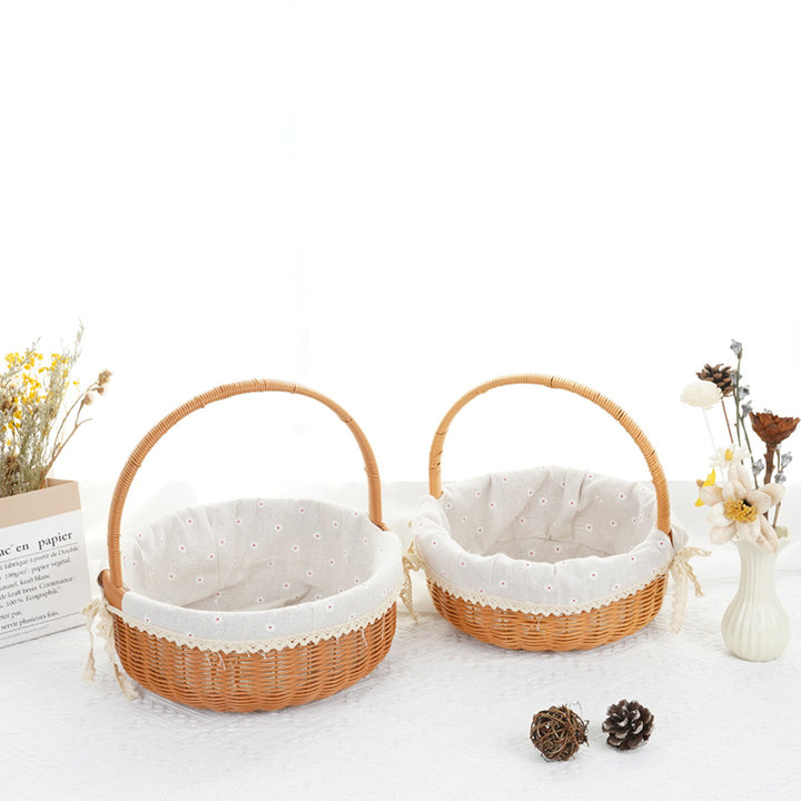 Decorative Round Woven Basket Bowlift
