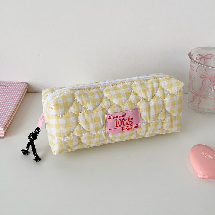 Quilted Gingham Pencil Case Bowlift