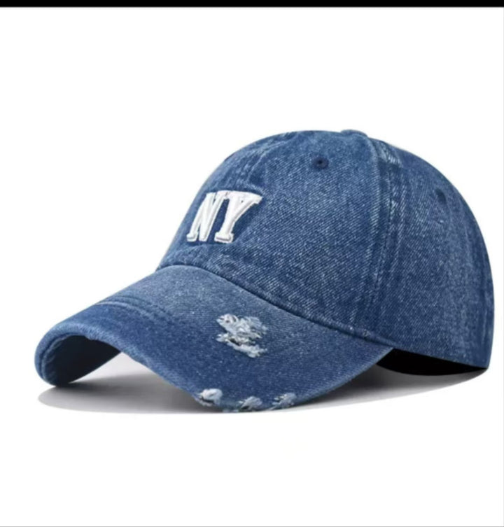 Women's Distressed Denim Baseball Cap Bowlift 1784188163
