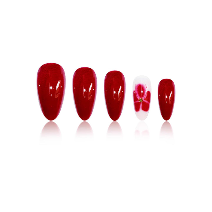 Elegant Floral Press-On Nail Art Bowlift
