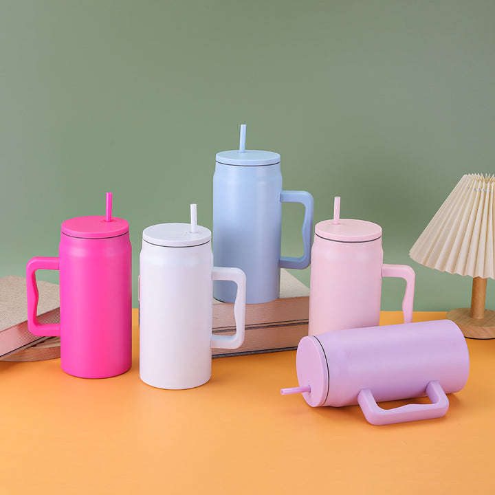 Ladies thermal mug with lid and straw Bowlift