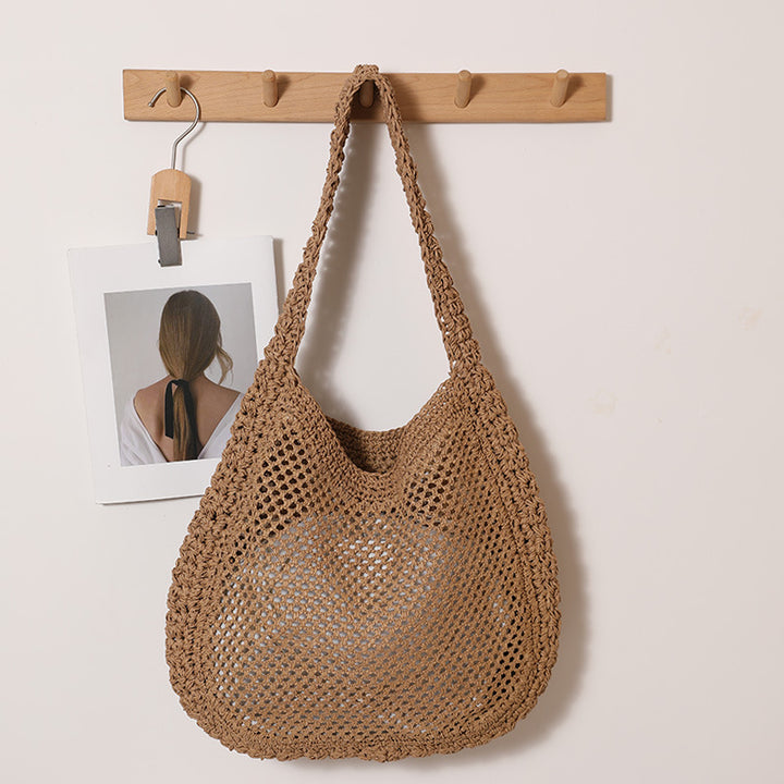 Hand-knotted net tote bag Bowlift