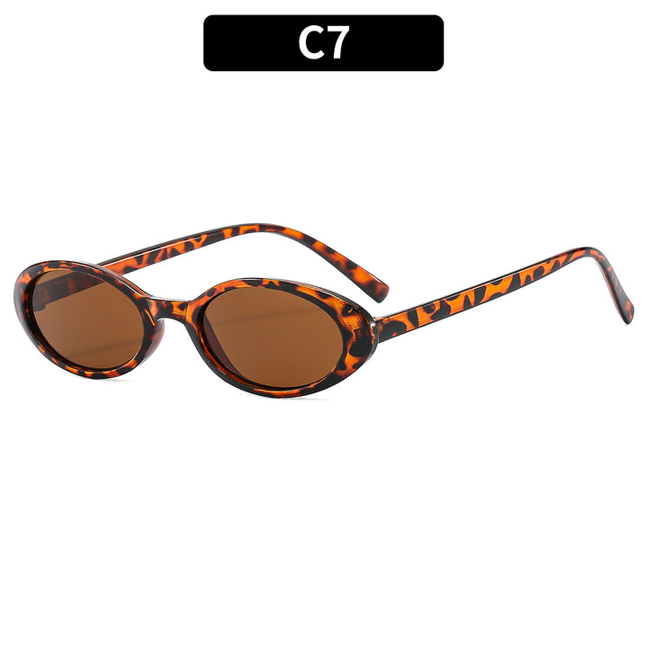 Retro-Inspired Slim Oval Sunglasses