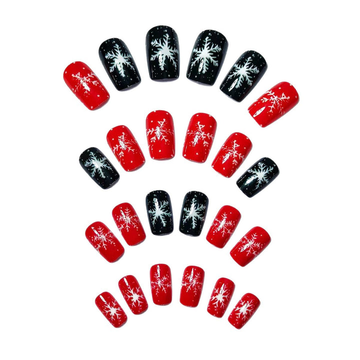 Artificial nails with winter snowflake design Bowlift