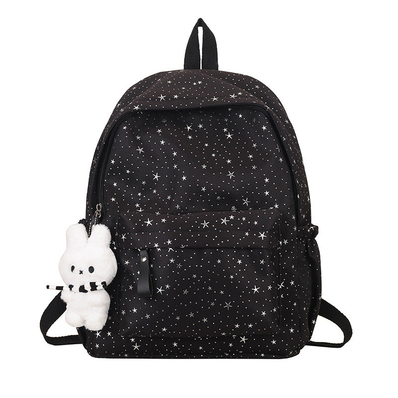 Girls' Star Patterned School Backpack Bowlift
