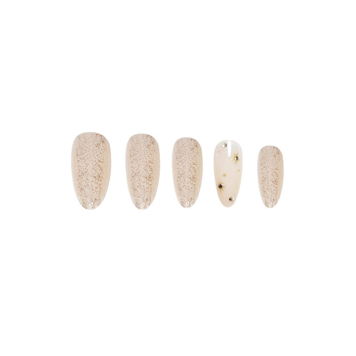 Glittering Star-Embellished Press-On Nail Art Bowlift