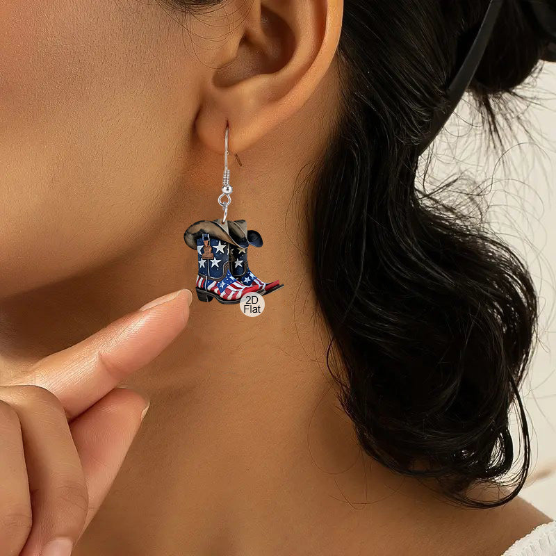 Women's flat acrylic earrings eagle silhouette with fishhook clasp and lightweight comfort Bowlift